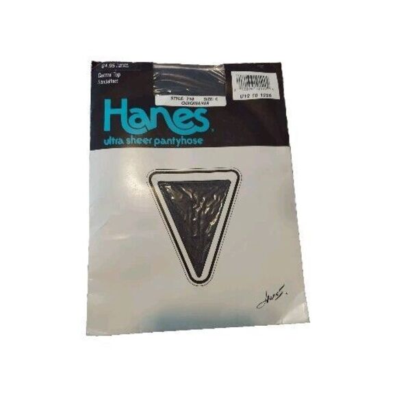Vintage Hanes Ultra Sheer Pantyhose Tummy Control Size C Quicksilver Sandal foot - Picture 1 of 6
